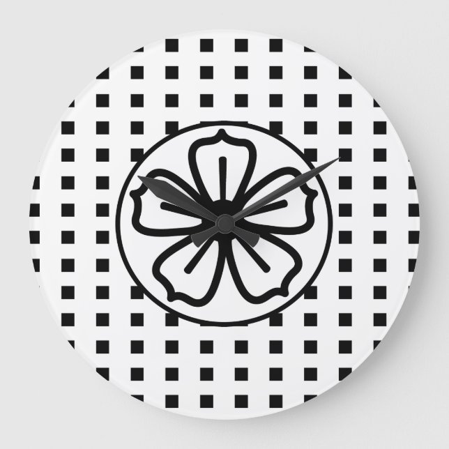 Reloj Redondo Grande Reloj grande "Reloj activado, Reloj apagado negro  (Anverso)