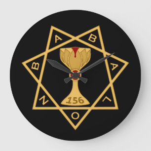 Reloj Redondo Grande Reloj, logotipo de la estrella de Babalon Gold, fo