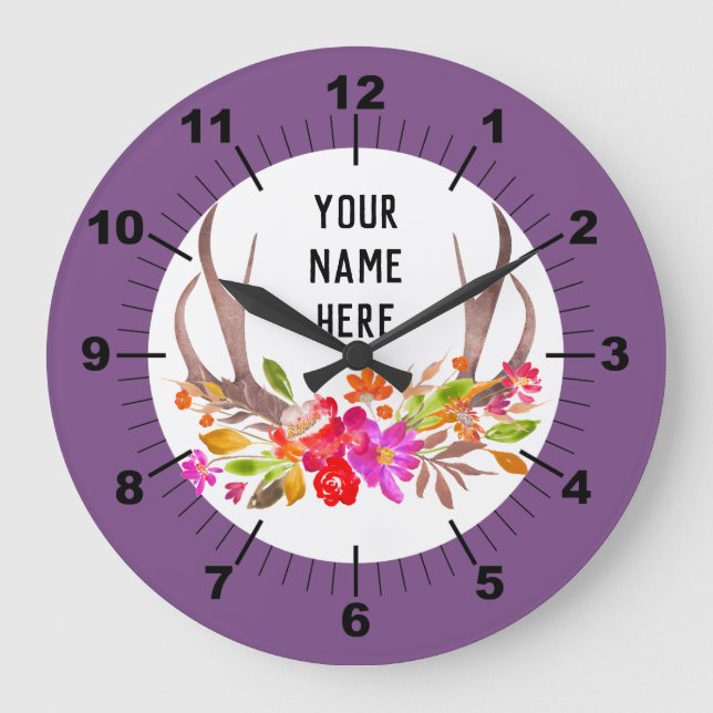 Reloj Redondo Grande Reloj morado grande (Anverso)