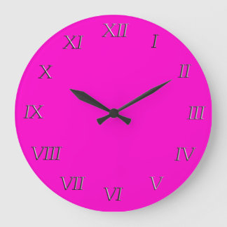 Reloj Redondo Grande Reloj: números romanos Metalizado