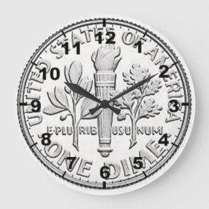 Reloj Redondo Grande "Relojes de pared del diseño de la moneda de la