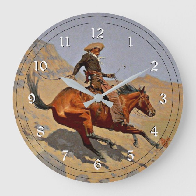 Reloj Redondo Grande Remington: El cowboy, el arte cowboy estadounidens (Anverso)
