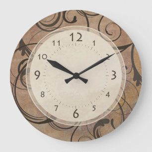 Reloj Redondo Grande Remolinos elegantes italianos antiguos Toscana