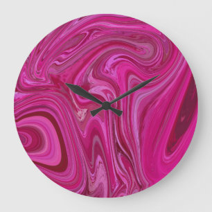 Reloj Redondo Grande Remolinos rosados del rosa