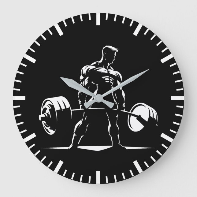 Reloj Redondo Grande Remover - Gimnasio Motivacional, Anime de Fitness  (Anverso)