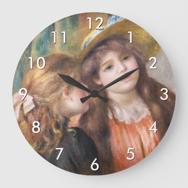 Reloj Redondo Grande Renoir - Retrato de dos niñas pequeñas (Anverso)
