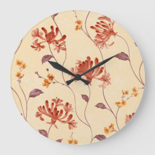 Reloj Redondo Grande Repetición floral vívida: diseño sin fisuras.