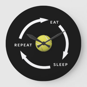 Reloj Redondo Grande Repetir dormir comer tenis Deportes fanático refrá