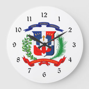 Reloj Redondo Grande República Dominicana - Sello - Bandera - Símbolo