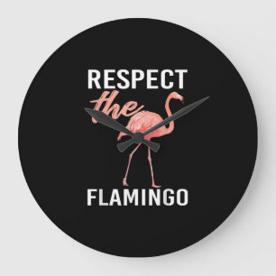 Reloj Redondo Grande Respeto Al Flamingo   Funny Flamingo Lover
