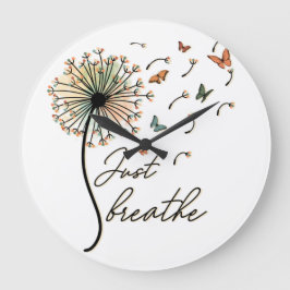 Reloj Redondo Grande Respira Dandelion con mariposas