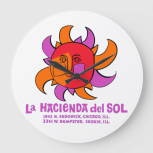 Reloj Redondo Grande Restaurante La Hacienda del Sol, Chicago y Skokie