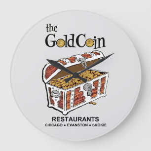 Reloj Redondo Grande Restaurantes Gold Coin, Chicago, Evanston, Skokie