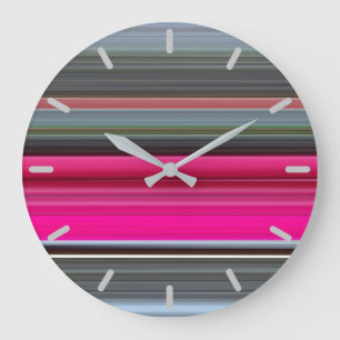 Reloj Redondo Grande Resumen #1: Cerise y gris