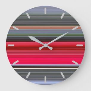 Reloj Redondo Grande Resumen #1: Rojo y gris