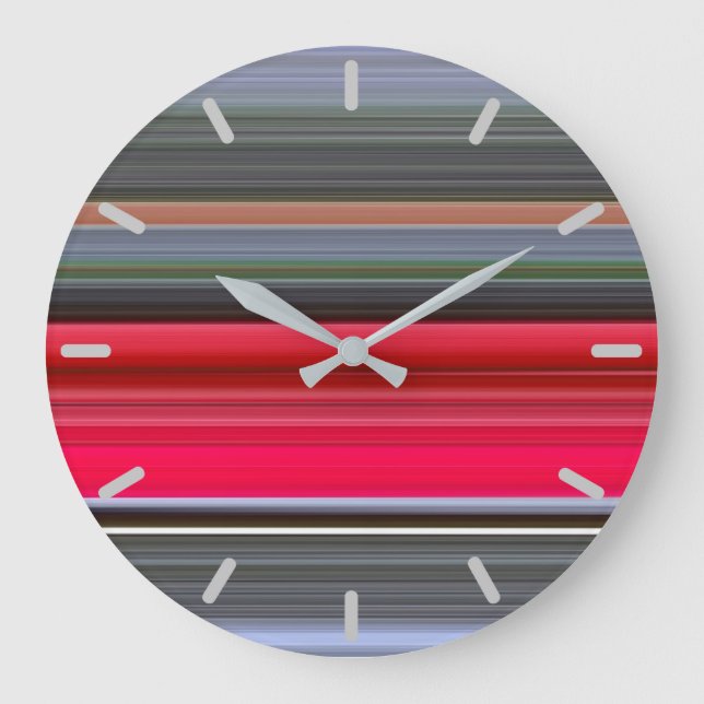 Reloj Redondo Grande Resumen #1: Rojo y gris (Anverso)