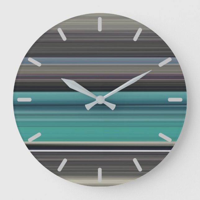 Reloj Redondo Grande Resumen #1: Verde azulado y gris (Anverso)