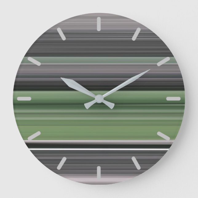 Reloj Redondo Grande Resumen #1: Verde oliva y gris (Anverso)