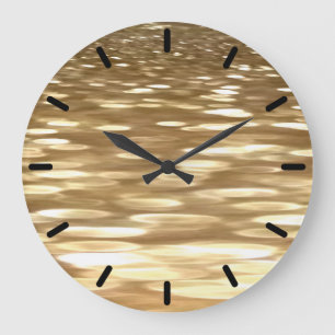 Reloj Redondo Grande Resumen #3: Brillante de oro
