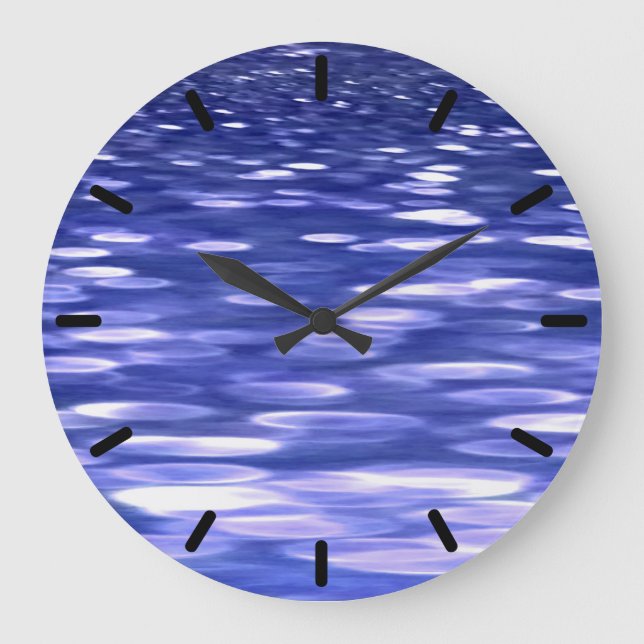 Reloj Redondo Grande Resumen #3: Brillo azul (Anverso)