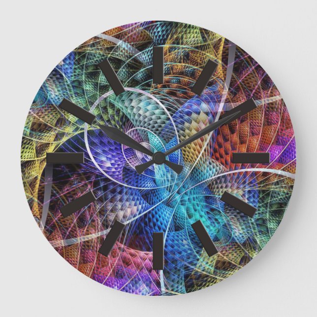 Reloj Redondo Grande Resumen Apofisis Fractal X (Anverso)