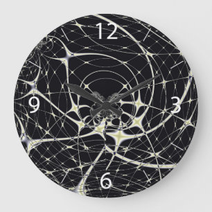 Reloj Redondo Grande Resumen Art Golden Spiderweb