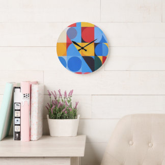 Reloj Redondo Grande Resumen Bauhaus Arte Geométrico