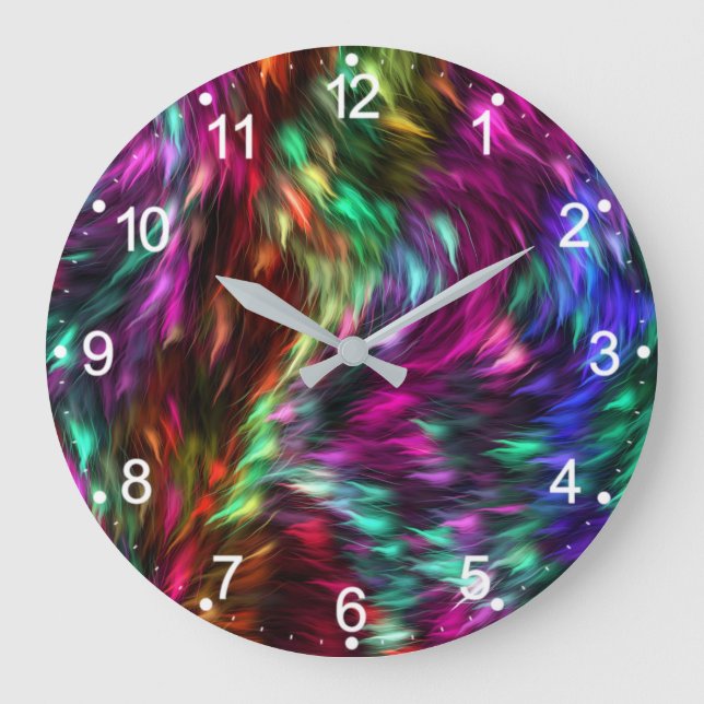 Reloj Redondo Grande Resumen Colorido De Fondo Prismático De Piel-24605 (Anverso)