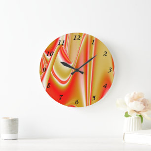 Reloj Redondo Grande Resumen de amor y oro en 3D Rainbowart