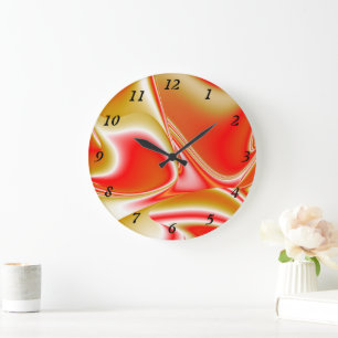 Reloj Redondo Grande Resumen de amor y oro en 3D Rainbowart