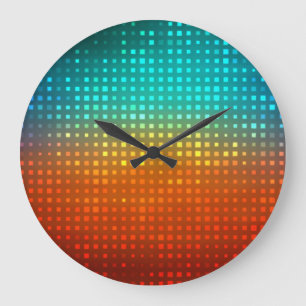 Reloj Redondo Grande Resumen de fútbol multicolor, luces artísticas.