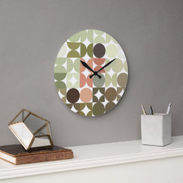 Reloj Redondo Grande Resumen de Hip Media Circles Arte de Fusión Indust