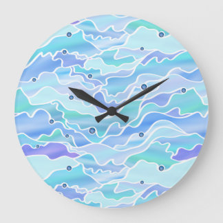 Reloj Redondo Grande Resumen de la capa marina azul