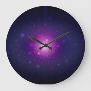 Reloj Redondo Grande Resumen de las estrellas de la Galaxia Blue Purple