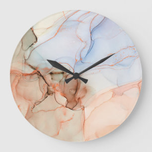 Reloj Redondo Grande Resumen de lujo: Alcohol Ink Art
