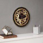 Reloj Redondo Grande Resumen de oro negro y antiguo<br><div class="desc">Resumen Reloj Decorativo de Oro Negro y Antiguo listo para su personalización. ¡🥇 DISPONIBLE SOLAMENTE EN ZAZZLE! ✔ NOTA: ¡SÓLO CAMBIA LAS ÁREAS DE PLANTILLA NECESARIAS! 😀 Si es necesario, puede eliminar parte del texto y empezar a agregar de nuevo el texto y la fuente que desee. 📌 Si necesita...</div>