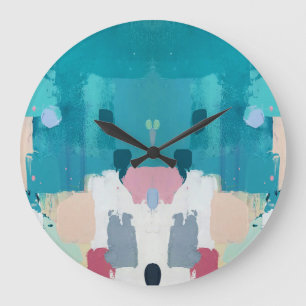 Reloj Redondo Grande Resumen de pintura al óleo, textura colorida.