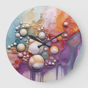 Reloj Redondo Grande Resumen de vibraciones de arte de arte con aire lí