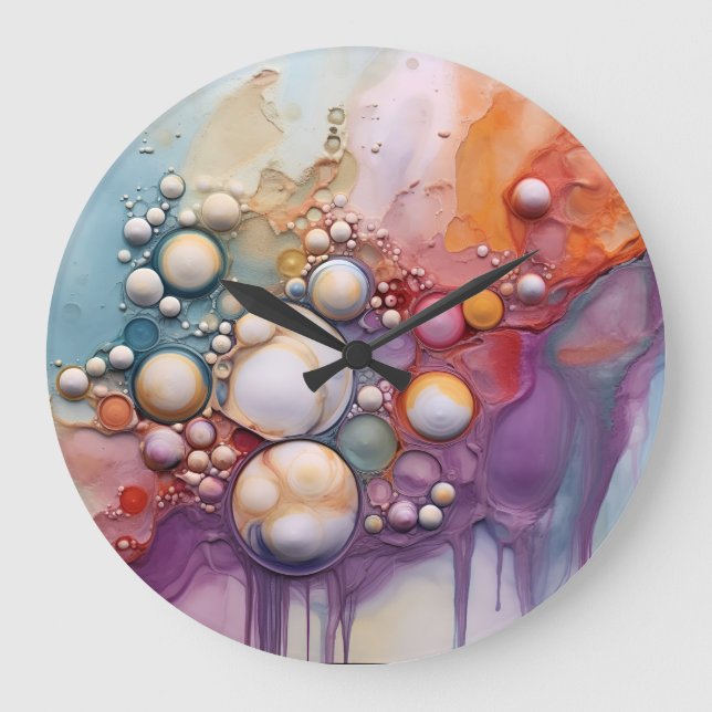 Reloj Redondo Grande Resumen de vibraciones de arte de arte con aire lí (Anverso)