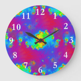 Reloj Redondo Grande Resumen del arco iris fractal