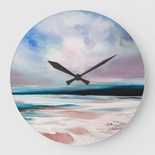 Reloj Redondo Grande Resumen del lienzo de aceite: Textura contemporáne