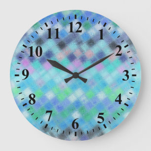 Reloj Redondo Grande Resumen del patrón de vidrio mosaico n.º 3