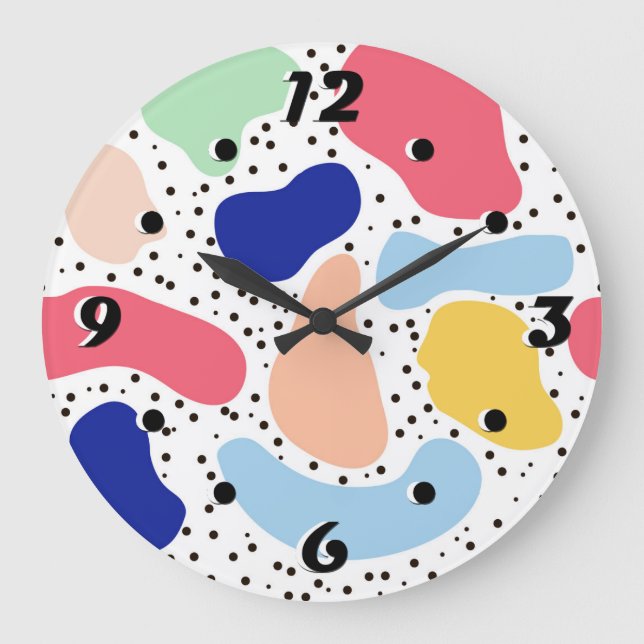 Reloj Redondo Grande Resumen divertido niños lindos modernos y divertid (Anverso)