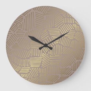 Reloj Redondo Grande Resumen dorado, elegante fondo vintage.