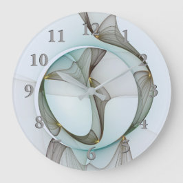 Reloj Redondo Grande Resumen Elegancia dorada turquesa moderna