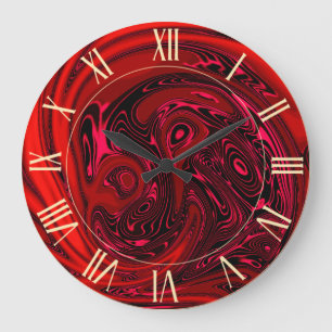 Reloj Redondo Grande Resumen elegante de caballos del Dragón Rojo de lu