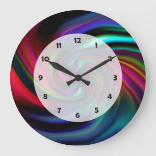 Reloj Redondo Grande Resumen Espirales de fondo suave I