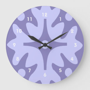 Reloj Redondo Grande Resumen floral de Lilac