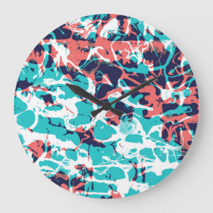 Reloj Redondo Grande Resumen Fondo de arte de papel de mármol