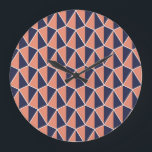 Reloj Redondo Grande Resumen geométrico: Art Deco sin foco<br><div class="desc">Resumen Art Decó De Fondo Sin Maravillas. Patrón geométrico. El fondo Art Decó es impecable y la elegancia geométrica. Un toque de sofisticación. Resumen Art Deco Fondo sin soldadura - Patrón geométrico. textil, patrón, decoración, fondo, abstracto, ilustracion, textura, moda, vintage, retro, línea, sin costura, azul, geométrico, diamante, silueta, tela, ornamento,...</div>